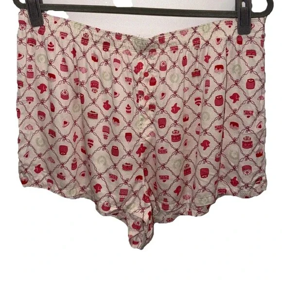 Victoria’s Secret PINK Sz XL Satin Sleep Shorts Pink Cupcake Print Pajama Boxers - Picture 2 of 7